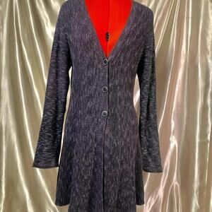 Dark purple button-up knit cardigan!